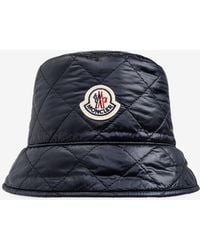 Moncler - Logo Patch Quilted Nylon Bucket Hat - Lyst