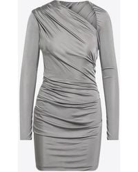 The Attico - Draped Satin Mini Dress - Lyst