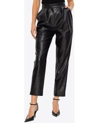 Balmain - Straight-Leg Leather Pants - Lyst