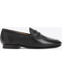 Bally - Leather Logo-Plaque Loafers - Lyst