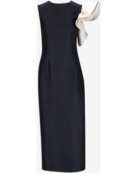 D'Estree - Franz Crepe Two-Tone Midi Dress - Lyst
