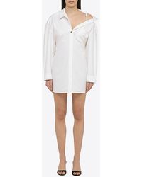 Jacquemus - Asymmetrical Mini Shirt Dress - Lyst