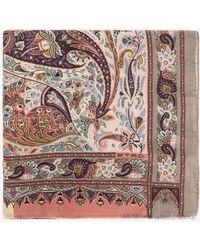 Etro - Floral Print Wool And Silk Scarf - Lyst