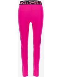 Dolce & Gabbana - Logo Waistband Leggings - Lyst