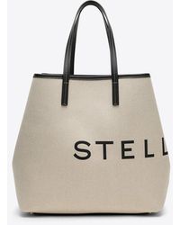 Stella McCartney - Logo Print Canvas Tote Bag - Lyst