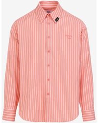 Martine Rose - Logo-Embroidered Striped Shirt - Lyst