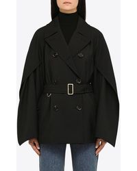 Burberry - Double-Breasted Wool Coat - Lyst
