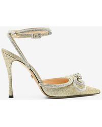 Mach & Mach - Double Bow 110 Glittered Pumps - Lyst