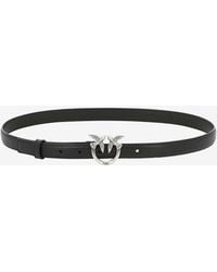 Pinko - Love Birds Plaque Leather Belt - Lyst