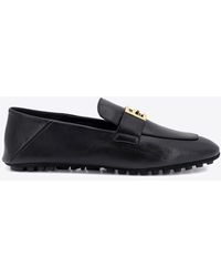 Fendi - Baguette Foldable Heel Leather Loafers - Lyst
