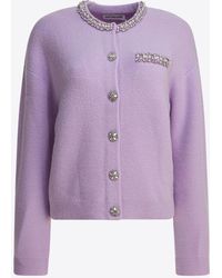 Self-Portrait - Crystal-Trimmed Cardigan - Lyst