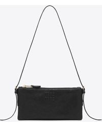 Miu Miu - Mini Logo Embossed Leather Shoulder Bag - Lyst