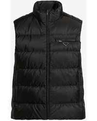 Prada - Triangle Logo Re-Nylon Padded Vest - Lyst