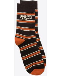 Maison Kitsuné - Logo Striped Ankle Socks - Lyst