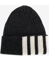 Thom Browne - Intarsia Knit 4-Bar Stripes Cashmere Beanie - Lyst