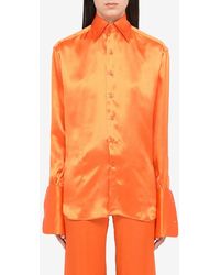Woera - Button Up Long Sleeve Silk Shirt - Lyst