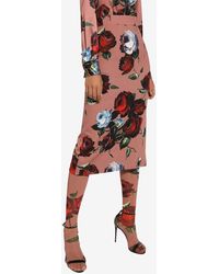 Dolce & Gabbana - All-Over Floral-Patterned Midi Skirt - Lyst