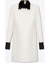 Dolce & Gabbana - Bow Appliqué Wool-Blend Mini Dress - Lyst