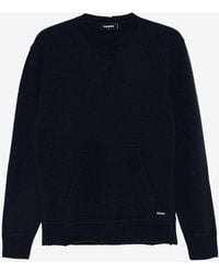 DSquared² - Logo Plaque Wool Blend Sweater - Lyst