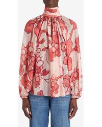 Etro - Berry Print Georgette Blouse - Lyst