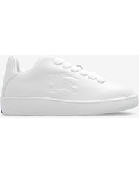 Burberry - Box Leather Low-Top Sneakers - Lyst