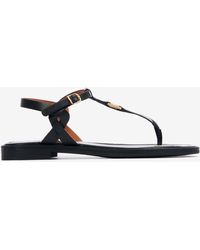 Chloé - Marcie Flat Leather Sandals - Lyst