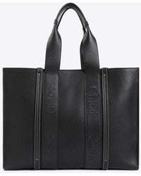 Chloé - Large Woody Leather Tote Bag - Lyst