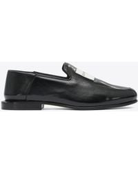 Givenchy - Label Leather Loafers - Lyst
