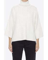 Max Mara - Okra Cable-Knit Cashmere Sweater - Lyst