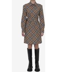Burberry - Vintage Check Mini Shirt Dress - Lyst