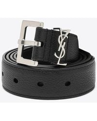 Saint Laurent - Cassandre Leather Belt - Lyst