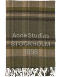 Acne Studios - Checkered Fringed Scarf - Lyst