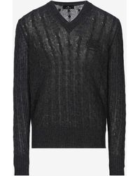 Etro - Logo Embroidered V-Neck Cashmere Sweater - Lyst