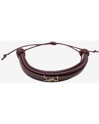 Saint Laurent - Cassandre Multi-Wrap Leather Bracelet - Lyst