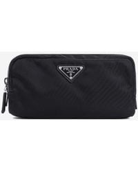 Prada - Triangle Logo Pouch Bag - Lyst