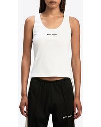 Palm Angels - Logo-Embroidered Ribbed Tank Top - Lyst