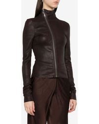 Rick Owens - Gary Leather And Cotton Jacket - Lyst