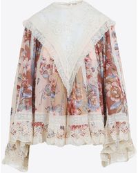 Zimmermann - Awaken Lace-Trimmed Blouse - Lyst