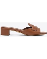 Prada - 35 Calf Leather Sandals - Lyst