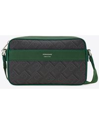 Ferragamo - Gancini Monogram Jacquard Messenger Bag - Lyst