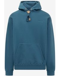 Versace - Logo Embroidered Hoodie With Medusa Head Detail - Lyst