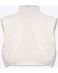 Chloé - Paneled Wool Cropped Top - Lyst