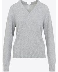 Carven - V-Neck Cashmere Sweater - Lyst