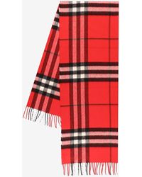 Burberry - Cashmere Scarf With Check Motif - Lyst
