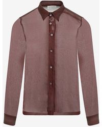 Dries Van Noten - Long-Sleeved Silk Sheer Shirt - Lyst