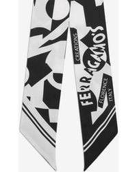 Ferragamo - Logo Print Silk Mini Bandeau - Lyst