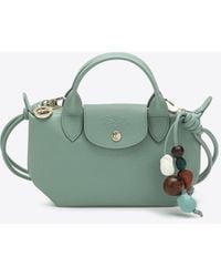 Longchamp - Mini Le Pliage Leather Xtra Top Handle Bag - Lyst