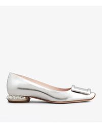 Roger Vivier - Strass Heel Ballerina Flats - Lyst