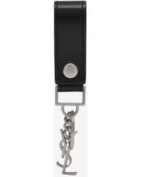 Saint Laurent - Cassandre Leather Key-Ring - Lyst