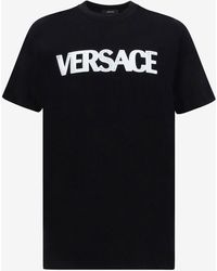 Versace - Logo Embroidered Short-Sleeved T-Shirt - Lyst